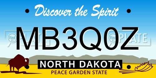 MB3Q0Z North Dakota License Plate