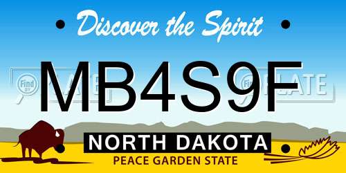 MB4S9F North Dakota License Plate