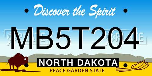 MB5T204 North Dakota License Plate