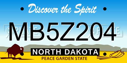 MB5Z204 North Dakota License Plate