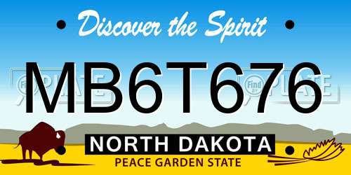 MB6T676 North Dakota License Plate