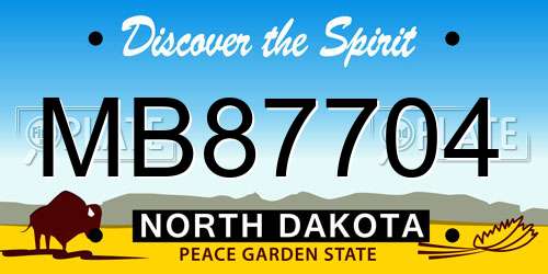 MB87704 North Dakota License Plate