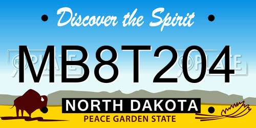 MB8T204 North Dakota License Plate