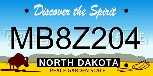 MB8Z204 North Dakota License Plate