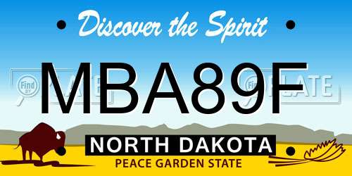 MBA89F North Dakota License Plate