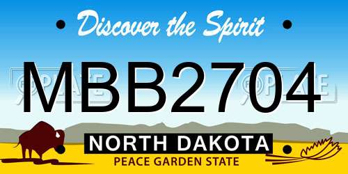 MBB2704 North Dakota License Plate