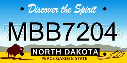 MBB7204 North Dakota License Plate