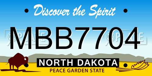 MBB7704 North Dakota License Plate