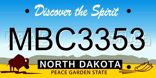MBC3353 North Dakota License Plate