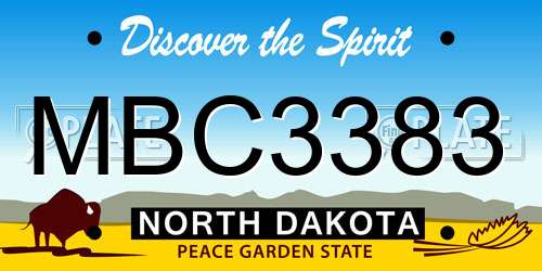 MBC3383 North Dakota License Plate