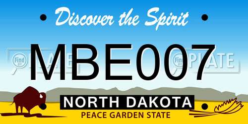 MBE007 North Dakota License Plate
