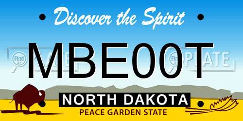 MBE00T North Dakota License Plate