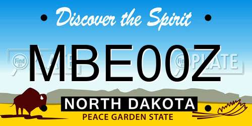 MBE00Z North Dakota License Plate