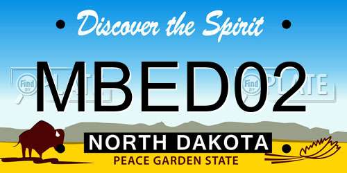 MBED02 North Dakota License Plate