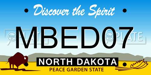 MBED07 North Dakota License Plate