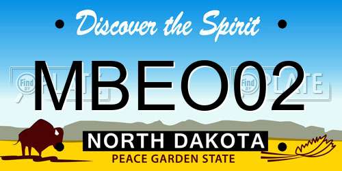 MBEO02 North Dakota License Plate