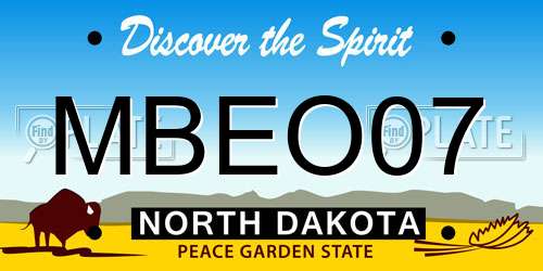 MBEO07 North Dakota License Plate
