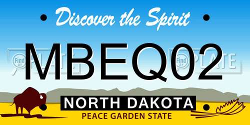 MBEQ02 North Dakota License Plate