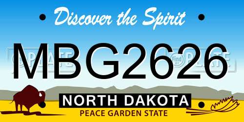 MBG2626 North Dakota License Plate