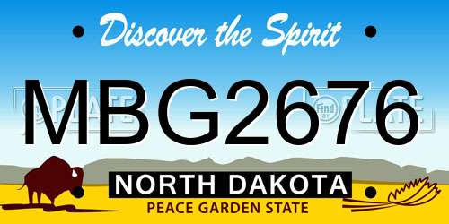 MBG2676 North Dakota License Plate
