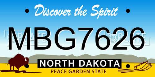 MBG7626 North Dakota License Plate