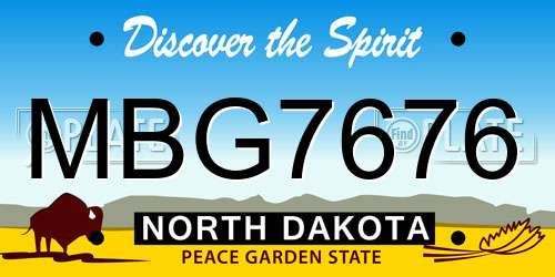 MBG7676 North Dakota License Plate