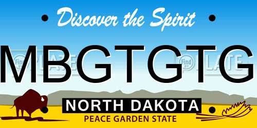 MBGTGTG North Dakota License Plate