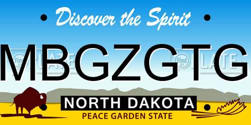 MBGZGTG North Dakota License Plate