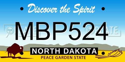 MBP524 North Dakota License Plate