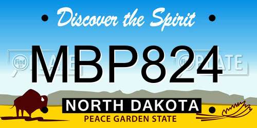 MBP824 North Dakota License Plate