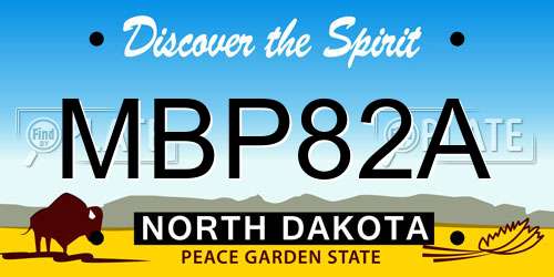 MBP82A North Dakota License Plate