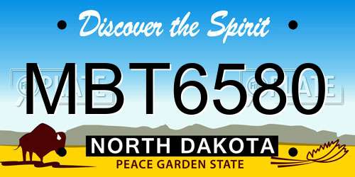 MBT6580 North Dakota License Plate