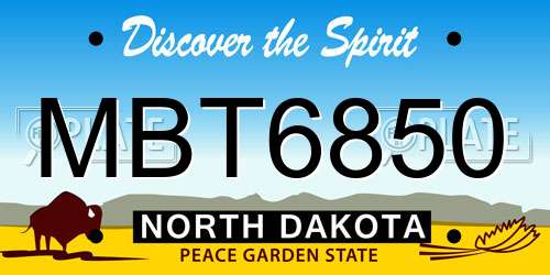 MBT6850 North Dakota License Plate