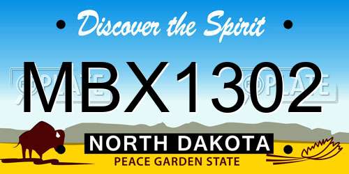 MBX1302 North Dakota License Plate