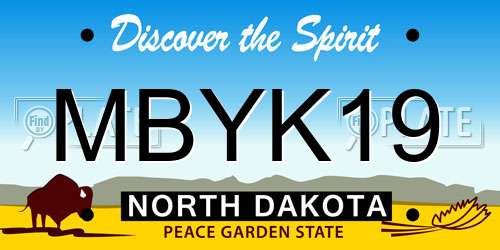 MBYK19 North Dakota License Plate