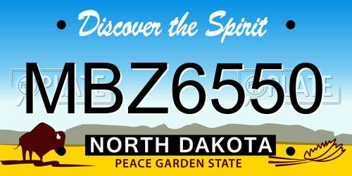 MBZ6550 North Dakota License Plate