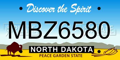 MBZ6580 North Dakota License Plate