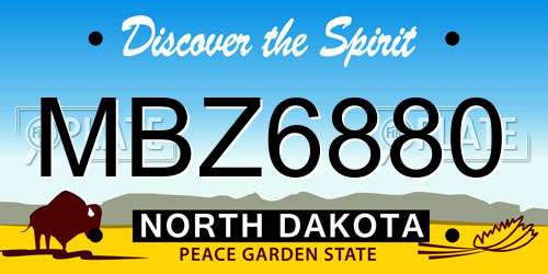 MBZ6880 North Dakota License Plate