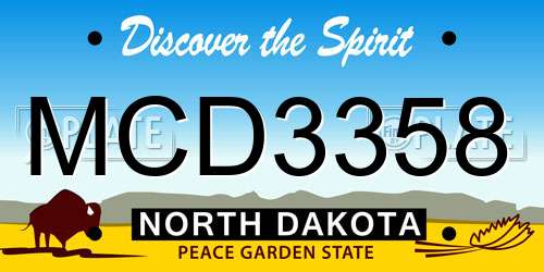MCD3358 North Dakota License Plate