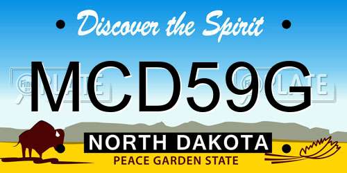 MCD59G North Dakota License Plate