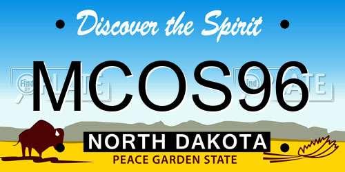 MCOS96 North Dakota License Plate