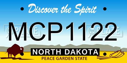MCP1122 North Dakota License Plate