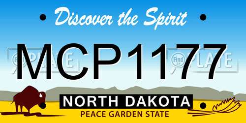 MCP1177 North Dakota License Plate