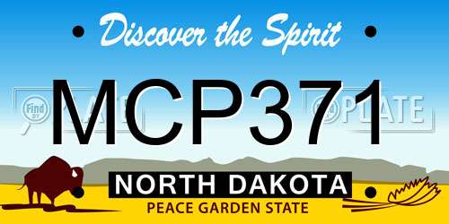 MCP371 North Dakota License Plate