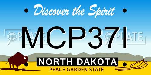MCP37I North Dakota License Plate