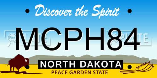 MCPH84 North Dakota License Plate