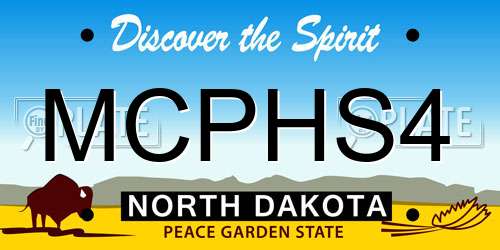 MCPHS4 North Dakota License Plate