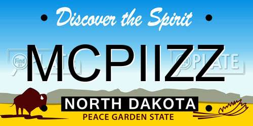 MCPIIZZ North Dakota License Plate