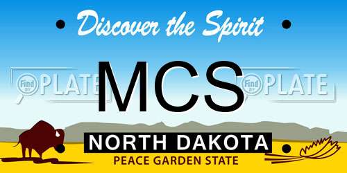 MCS North Dakota License Plate