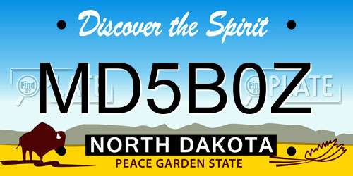MD5B0Z North Dakota License Plate